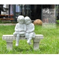 男女孩石像(y14600 立體雕塑.擺飾-立體童趣擺飾)